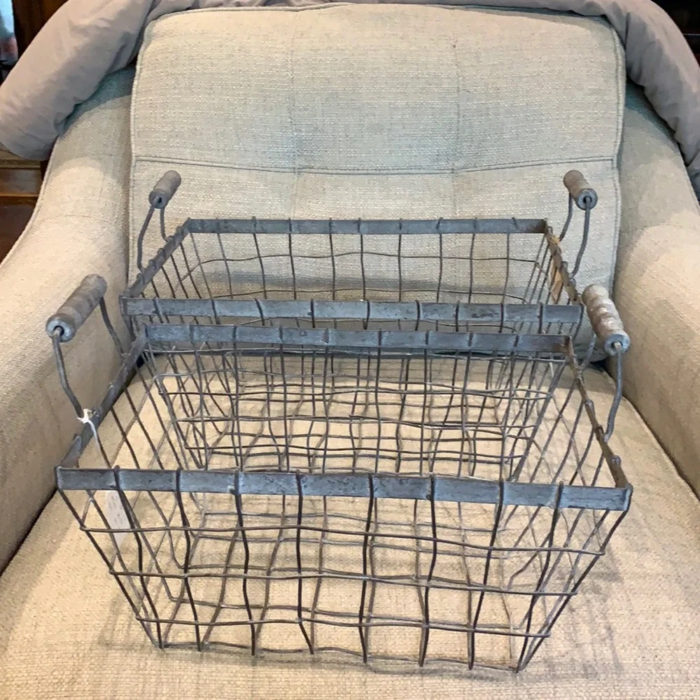 Gray Wire Storage Baskets - Picture 1 of 2